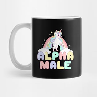 Alpha Male Funny Unicorn y2k Aesthetic 90s Vintage Graphic Mug